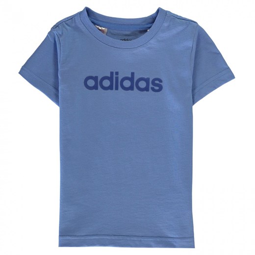 Niebieski t-shirt chłopięce Adidas z napisami 