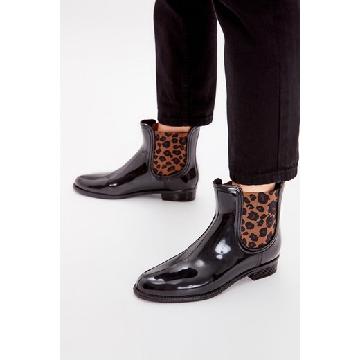 Trendyol Black Leopard Detailed Women's Rain Boots