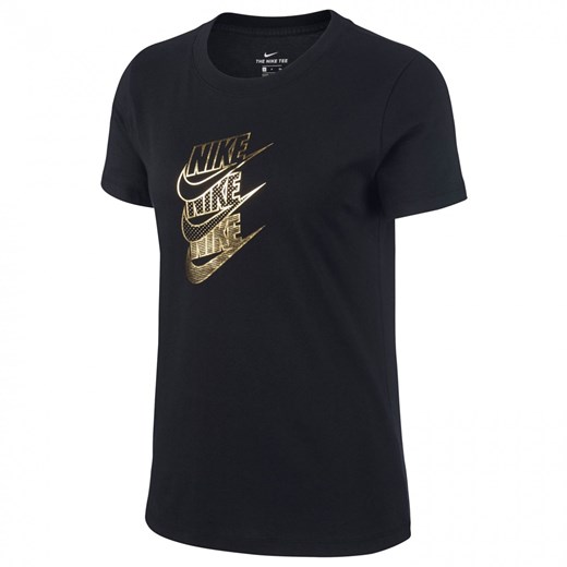Bluzka damska Nike z napisami na wiosnę z okrągłym dekoltem 