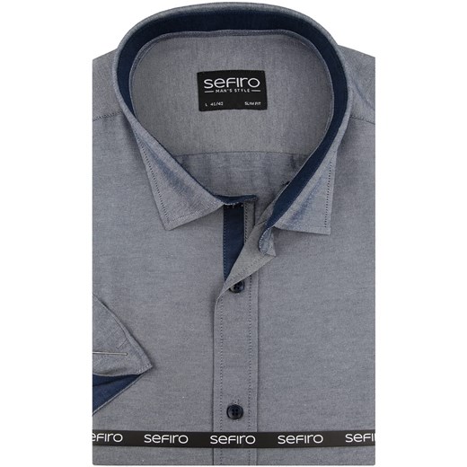 Koszula męska Sefiro z krótkimi rękawami tkaninowa 