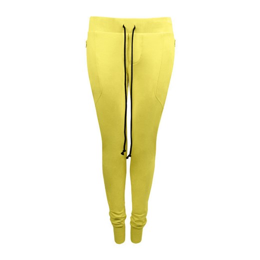 Spodnie damskie Sugarbird tkaninowe żółte bez wzorów 
