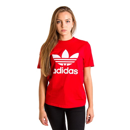 Bluzka sportowa Adidas czerwona z aplikacjami  