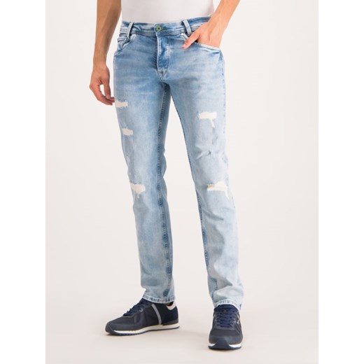 Pepe Jeans jeansy męskie niebieskie w stylu młodzieżowym 