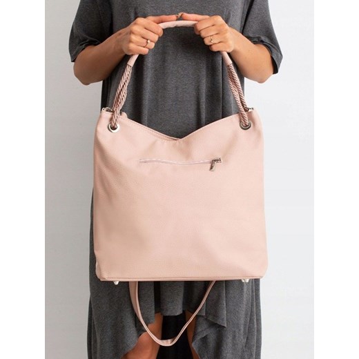Shopper bag ze skóry ekologicznej różowa wakacyjna 