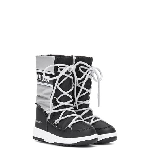 Buty zimowe dziecięce czarne Moon Boot sznurowane