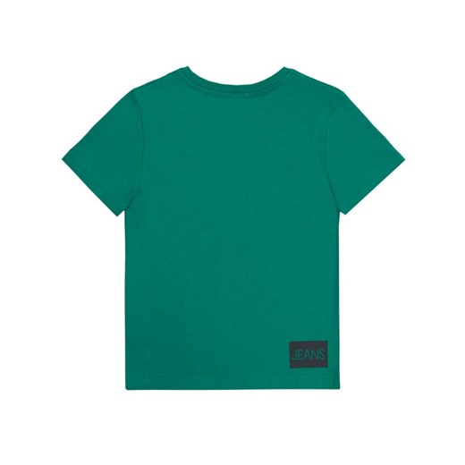 T-shirt chłopięce Calvin Klein z napisami zielony z krótkim rękawem 
