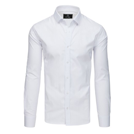 Elegancka koszula męska PREMIUM z długim rękawem biała (dx1777)  Dstreet XXL okazyjna cena  