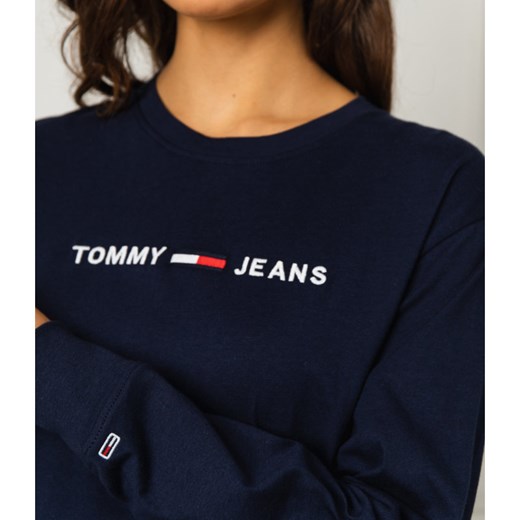 Bluzka damska Tommy Jeans z okrągłym dekoltem z długim rękawem 