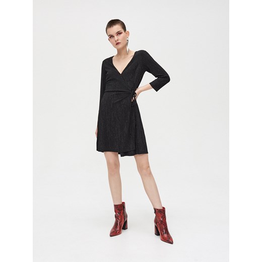 Sukienka Cropp mini casual kopertowa z długim rękawem gładka