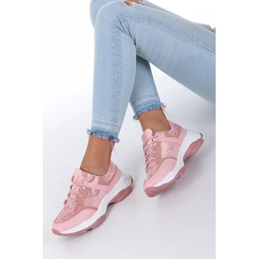 Różowe buty sportowe sneakersy sznurowane Casu DS13002 Casu  37 Casu.pl