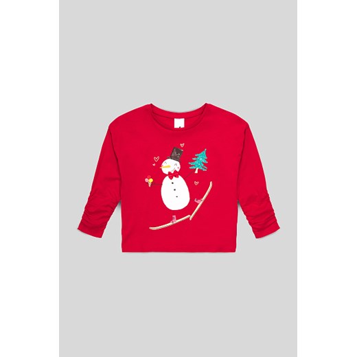 C&A Bożonarodzeniowa bluzka z długim rękawem-bawełna bio-efekt połysku, Czerwony, Rozmiar: 98  Palomino 122 C&A