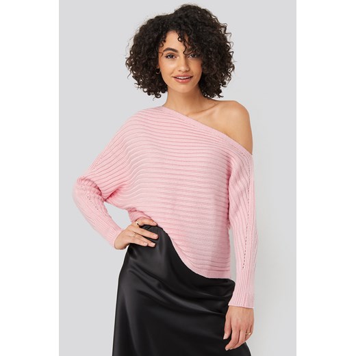 Trendyol Boat Neck Knitted Sweater - Pink Trendyol  S NA-KD