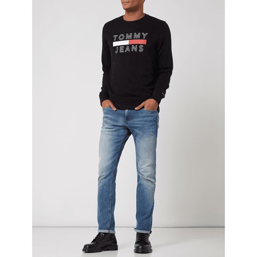 Bluza męska Tommy Jeans młodzieżowa czarna z napisami jeansowa 