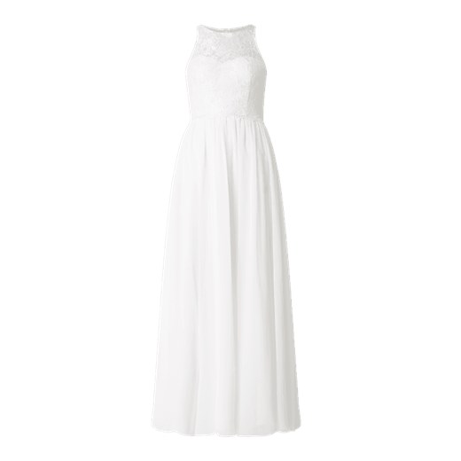 Sukienka Mascara biała na bal rozkloszowana elegancka maxi 