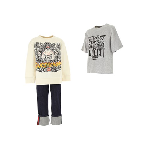 Gucci Koszulka Dziecięca dla Chłopców Na Wyprzedaży, szary, Bawełna, 2019, 4Y 6Y