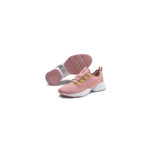 Buty sportowe damskie Puma do biegania różowe skórzane płaskie klasyczne sznurowane gładkie 