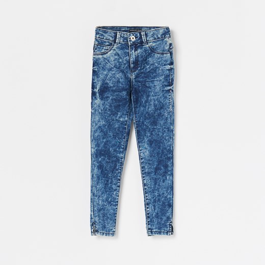 Reserved - Marmurkowe jeansy skinny - Niebieski  Reserved 152 