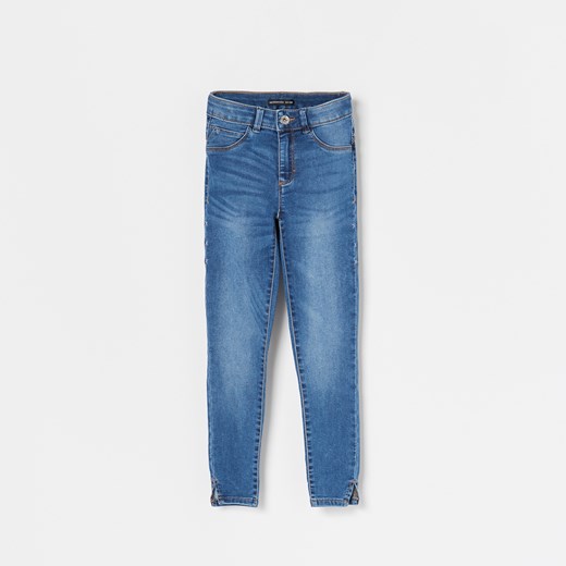 Reserved - Marmurkowe jeansy skinny - Granatowy  Reserved 110 