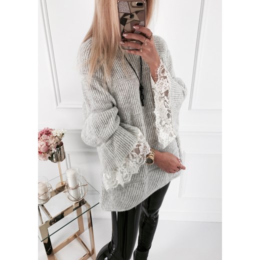 Sweter damski koronkowy