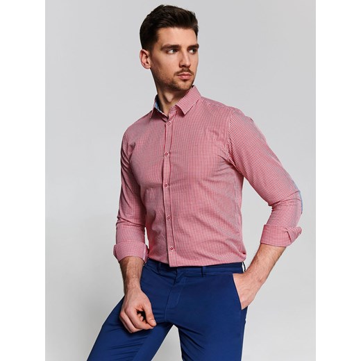 Koszula w drobną kratkę slim fit Top Secret 44/45 okazja