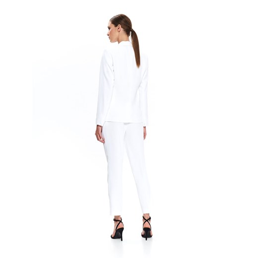 Spodnie damskie Top Secret eleganckie białe bez wzorów 