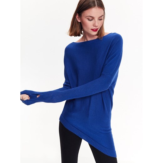 Sweter damski niebieski Top Secret z okrągłym dekoltem 