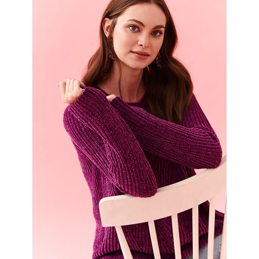 Sweter damski fioletowy Top Secret casual 
