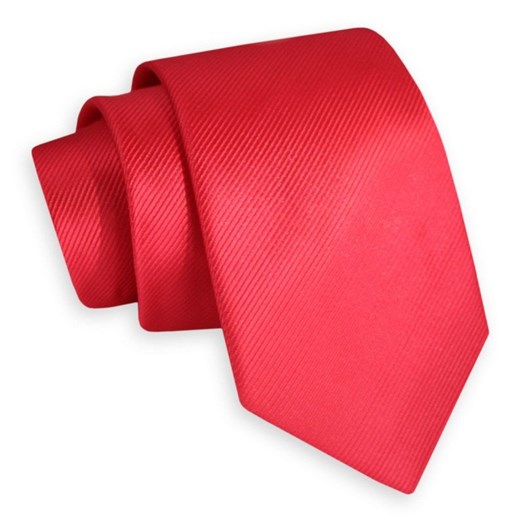 Czerwony Klasyczny Szeroki Krawat -Angelo di Monti- 7 cm, Męski, Elegancki, w Tłoczony Prążek KRADM1666 ze sklepu JegoSzafa.pl w kategorii Krawaty - zdjęcie 77173858