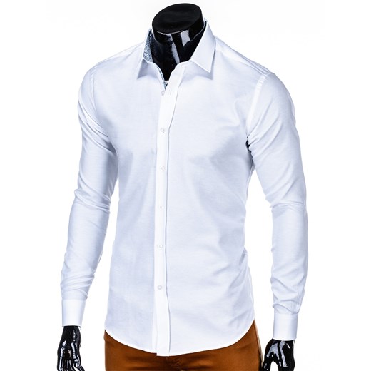 Koszula męska elegancka z długim rękawem 537K - biała Edoti.com  XL 