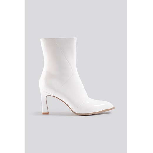 NA-KD Shoes Glossy Patent Low Boots - White  NA-KD Shoes 37 NA-KD