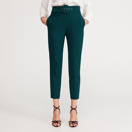 Spodnie damskie zielone Reserved bez wzorów 