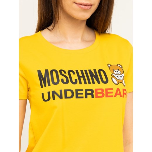 Bluzka damska Moschino Underwear & Swim z krótkim rękawem z napisami 