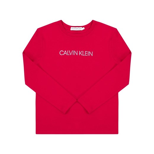 Bluzka dziewczęca Calvin Klein z napisami z długim rękawem 
