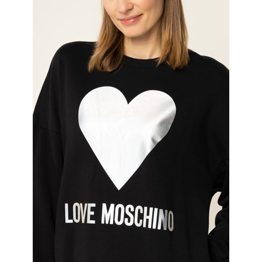 Sukienka czarna Love Moschino sportowa z okrągłym dekoltem na co dzień mini 