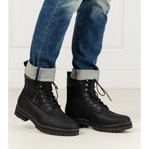 Czarne buty zimowe męskie Timberland skórzane militarne 