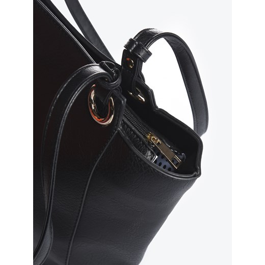 Shopper bag Gate czarna matowa elegancka mieszcząca a6 