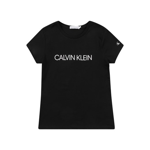 Bluzka dziewczęca czarna Calvin Klein z krótkim rękawem 