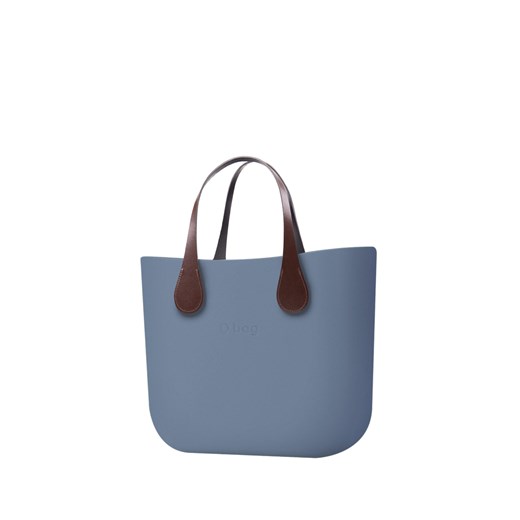 Shopper bag O Bag na ramię niebieska elegancka matowa bez dodatków 