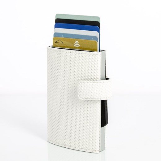 Portfel Aluminiowy Ogon Designs Cascade Wallet Snap Vegan Leather Traforato White  Ogon Designs uniwersalny komono.pl