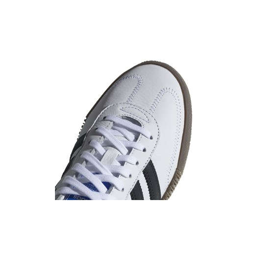 Buty sportowe damskie białe Adidas skórzane płaskie bez wzorów sznurowane 