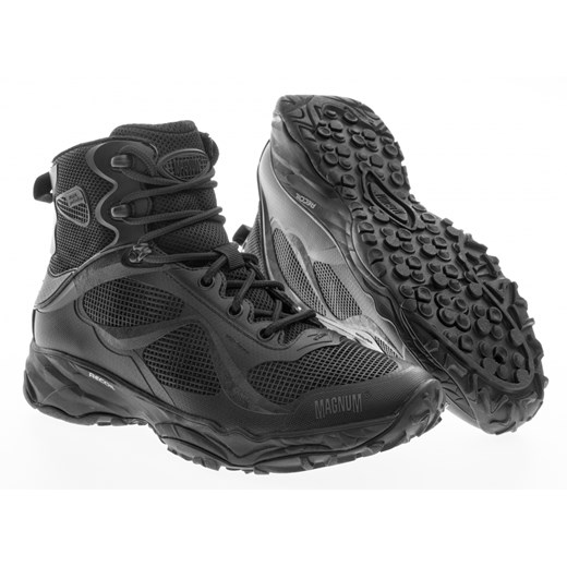 Czarne buty zimowe męskie Magnum wiązane z gumy sportowe 
