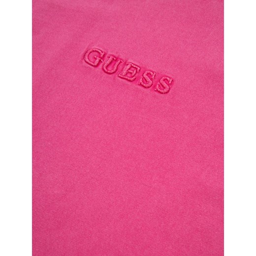 Bluzka dziewczęca Guess z krótkim rękawem różowa bez wzorów 