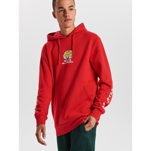 Cropp - Bluza z nadrukiem - Czerwony  Cropp XL 