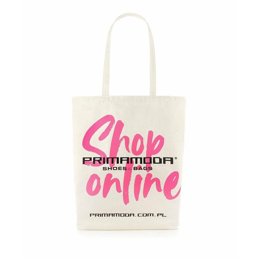 Kremowa torba shopper bag z modnym napisem ABBAZIA