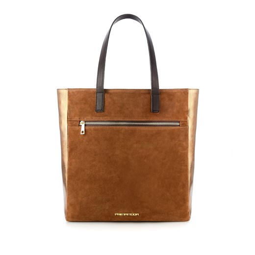 Brązowo-złota torebka typu shopper bag LAMA