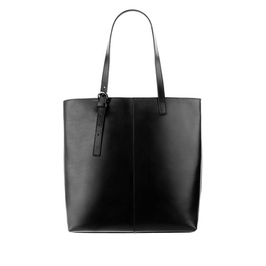 Czarna torebka typu shopper bag ze skóry licowej MACIALLA