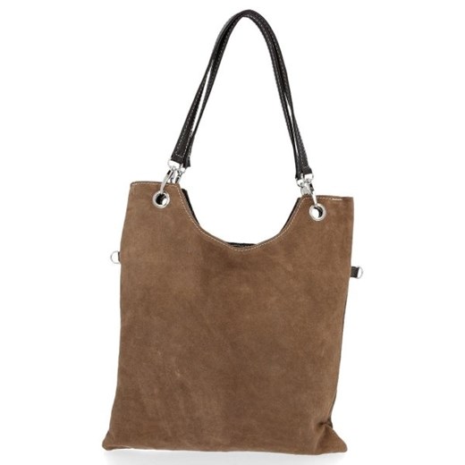 Shopper bag Genuine Leather na ramię bez dodatków 