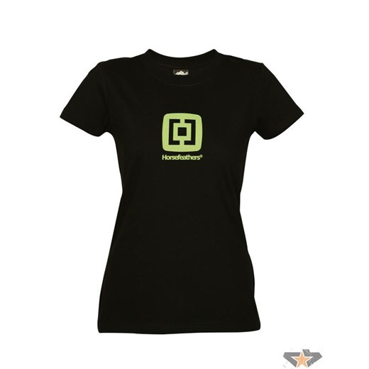 koszulka damska HORSEFEATHERS - Radical - BLACK - zel. Logo