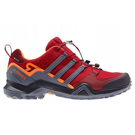 Buty sportowe męskie czerwone Adidas terrex wiązane na jesień 