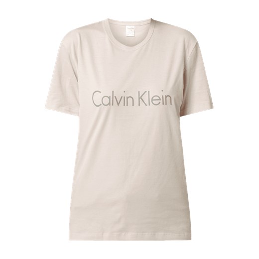 Calvin Klein Underwear bluzka damska biała z okrągłym dekoltem na wiosnę 